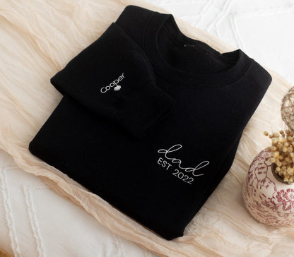 Felpa Personalizzata Ricamata Per Papà, Felpa Personalizzata Per Mamma, Felpa Personalizzata Per Mamma E Papà, Felpe Ricamate Abbinate Per Mamma E Papà