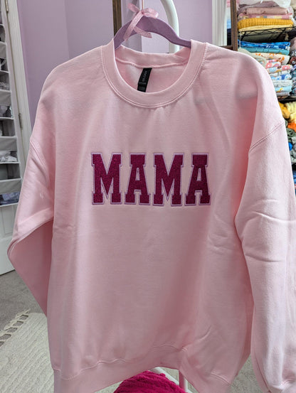 Felpa Con Ricamo Glitterato Sw Sparkling Mama, Girocollo Glitterato Personalizzato, Grazioso Maglione Ricamato Con Glitter Mama, Regalo Di San Valentino