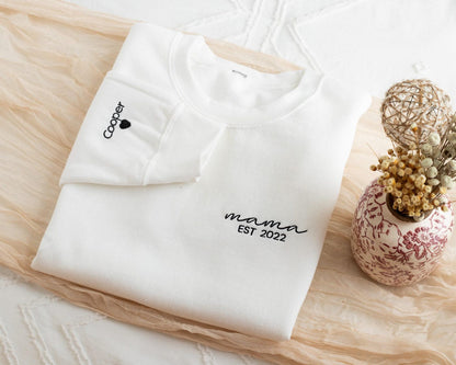 Felpa Personalizzata Ricamata Per Papà, Felpa Personalizzata Per Mamma, Felpa Personalizzata Per Mamma E Papà, Felpe Ricamate Abbinate Per Mamma E Papà