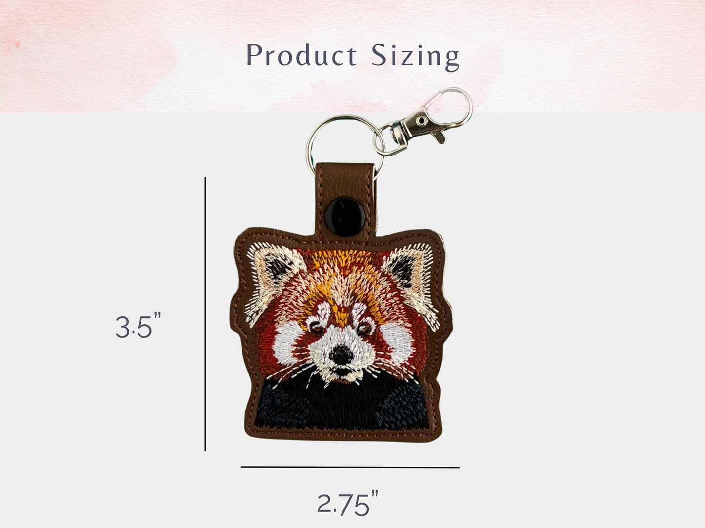 Portachiavi Ricamato A Forma Di Simpatico Panda Rosso | Portachiavi O Ciondolo Per Borsa | Regalo Per Amanti Dei Panda