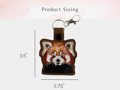 Portachiavi Ricamato A Forma Di Simpatico Panda Rosso | Portachiavi O Ciondolo Per Borsa | Regalo Per Amanti Dei Panda