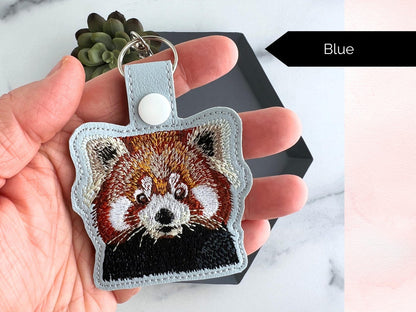 Portachiavi Ricamato A Forma Di Simpatico Panda Rosso | Portachiavi O Ciondolo Per Borsa | Regalo Per Amanti Dei Panda