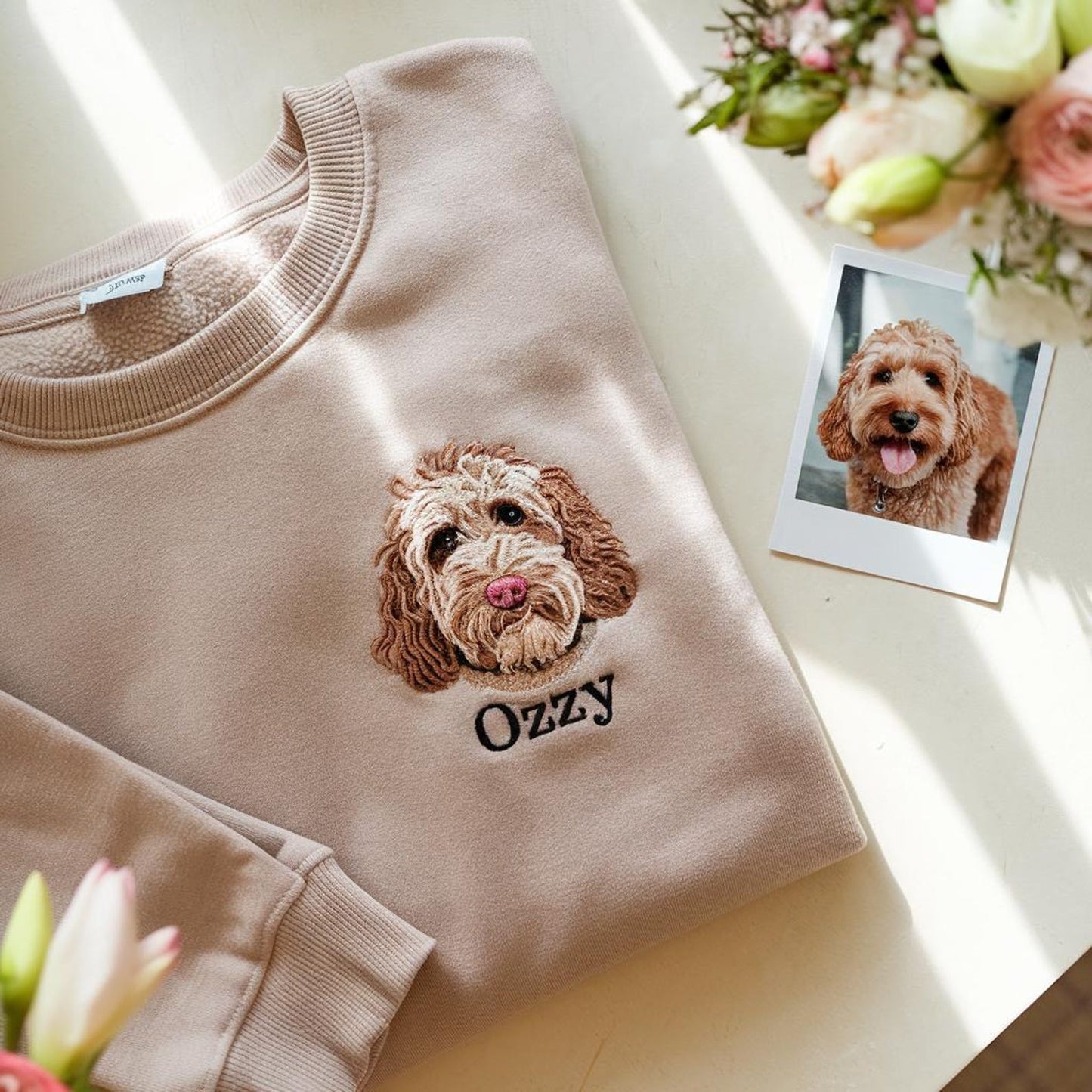 Felpa personalizzata con ricamo del ritratto del tuo animale domestico, maglione personalizzato per cani o gatti con nome, regalo per gli amanti degli animali, maglione commemorativo con ricamo