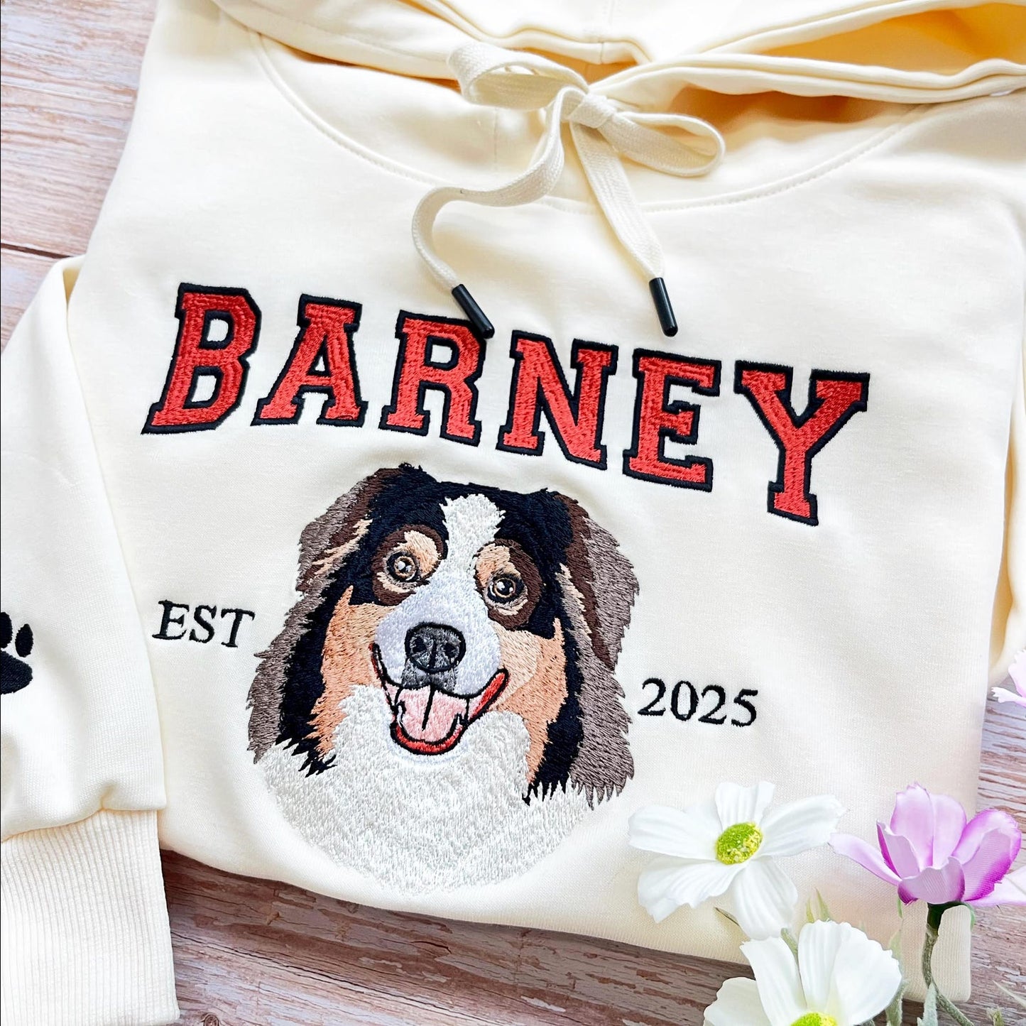 Felpa ricamata per animali domestici, felpa con cappuccio ricamata per cani, felpa ricamata personalizzata con muso di cane da foto, regalo per gli amanti degli animali, regalo per la mamma