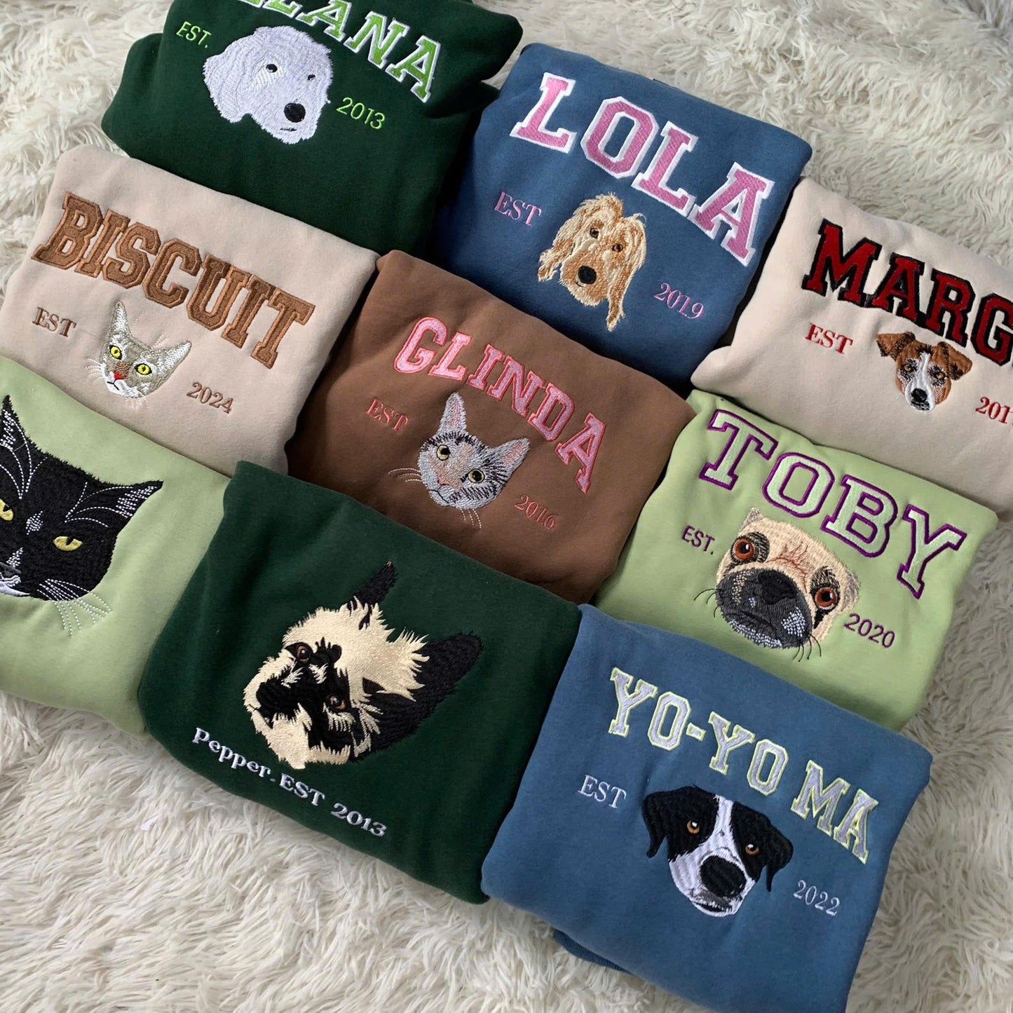 Felpa con ricamo per animali domestici con foto, maglione personalizzato per cani, girocollo con ricamo a forma di gatto, mamma di cani, regalo per amanti dei gatti, regalo per proprietari di animali domestici