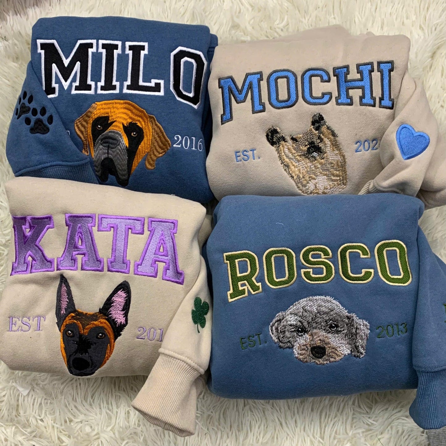 Felpa con ricamo per animali domestici con foto, maglione personalizzato per cani, girocollo con ricamo a forma di gatto, mamma di cani, regalo per amanti dei gatti, regalo per proprietari di animali domestici