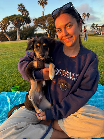 Felpa personalizzata con ricamo del ritratto del tuo animale domestico: regalo per gli amanti dei cani e dei gatti