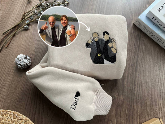 Felpa Con Cappuccio Personalizzata Per La Festa Del Papà, Con Ricamo, Ritratto Di Famiglia, Felpe Con Cappuccio Divertenti Per Papà