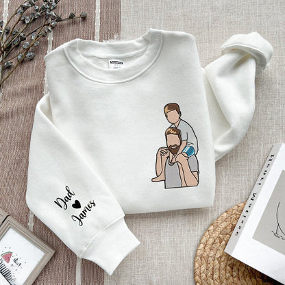 Felpa Con Cappuccio Personalizzata Per La Festa Del Papà, Con Ricamo, Ritratto Di Famiglia, Felpe Con Cappuccio Divertenti Per Papà