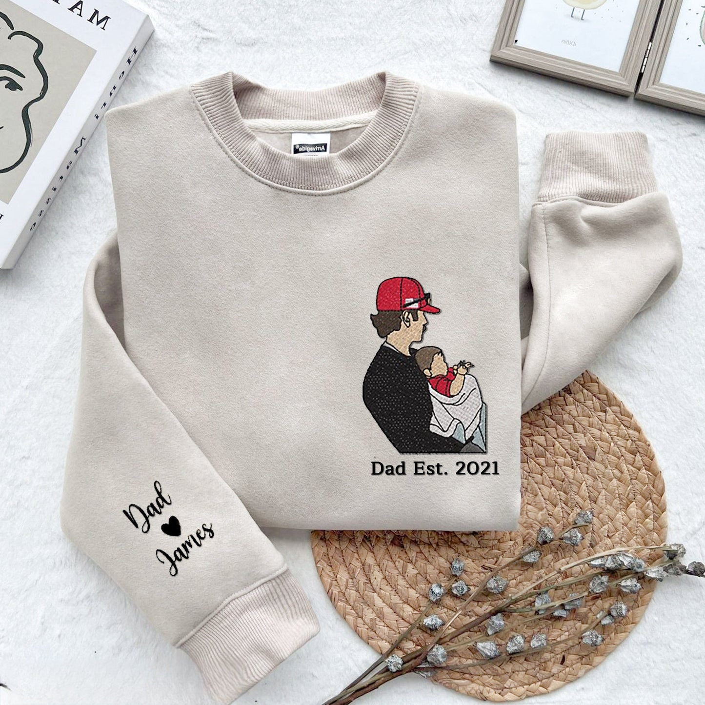 Felpa Con Cappuccio Personalizzata Per La Festa Del Papà, Con Ricamo, Ritratto Di Famiglia, Felpe Con Cappuccio Divertenti Per Papà