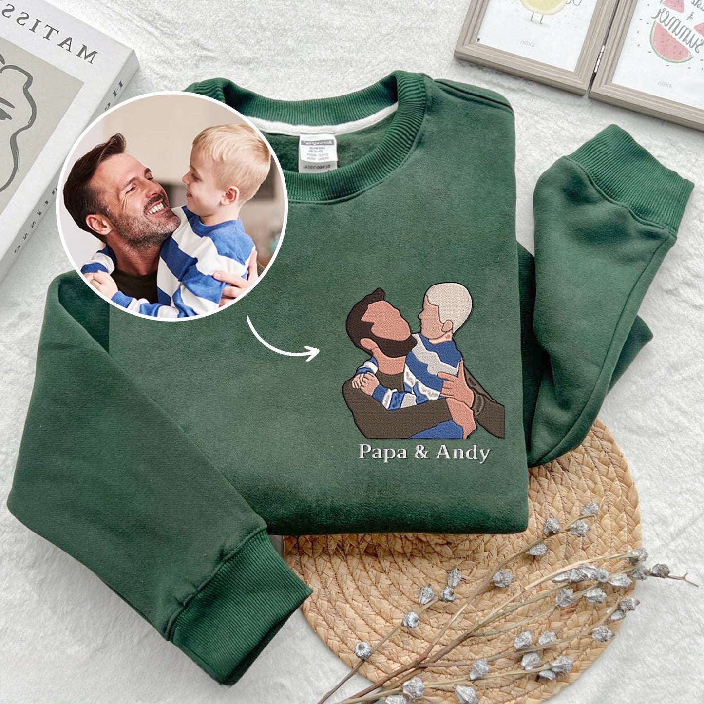 Felpa Con Cappuccio Personalizzata Per La Festa Del Papà, Con Ricamo, Ritratto Di Famiglia, Felpe Con Cappuccio Divertenti Per Papà
