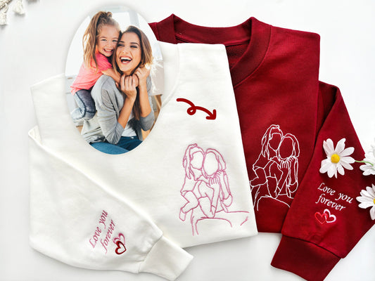 Felpa Personalizzata Per Mamma Bambino, Felpa Ricamata Per Mamma Bambino, Manica Personalizzata Con Nomi Per Bambini, Per Lei, Forma Um