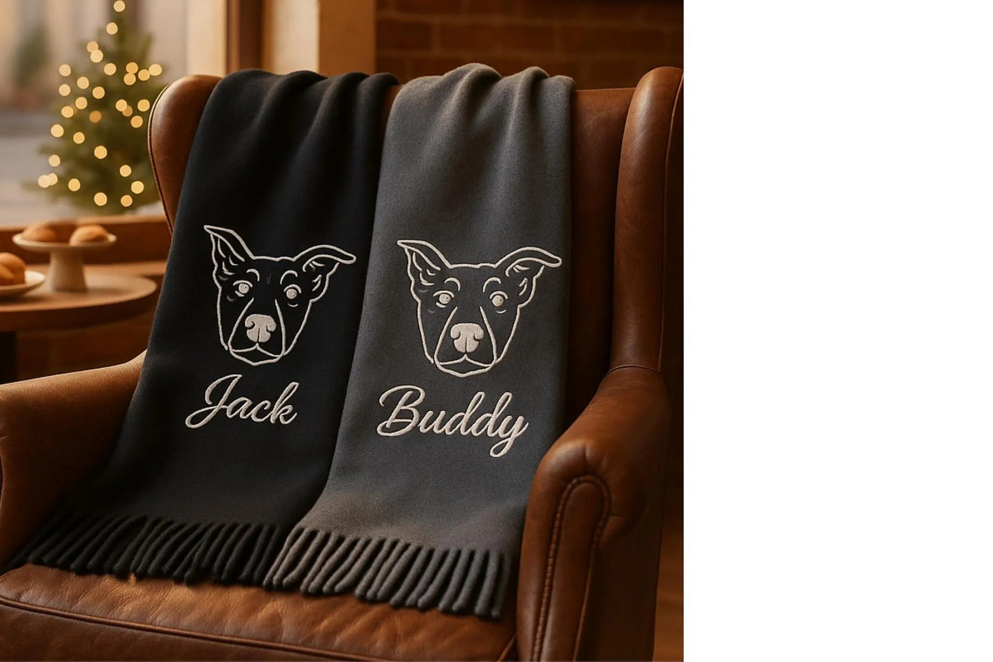 Fai ricamare il tuo animale domestico! Una sciarpa personalizzata unica è il regalo perfetto.