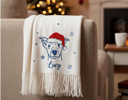 Sciarpa personalizzata con cane o gatto – Regalo unico con ricamo