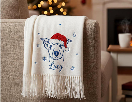 Sciarpa personalizzata con cane o gatto – Regalo unico con ricamo