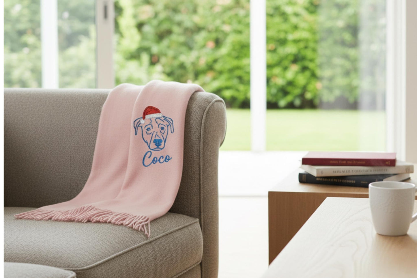 Sciarpa personalizzata con cane o gatto – Regalo unico con ricamo