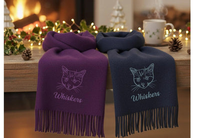 Sciarpa ricamata personalizzata con ritratto di animale domestico: il regalo perfetto per i proprietari di animali domestici