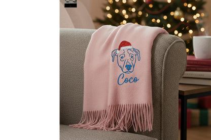 Sciarpa personalizzata con cane o gatto – Regalo unico con ricamo
