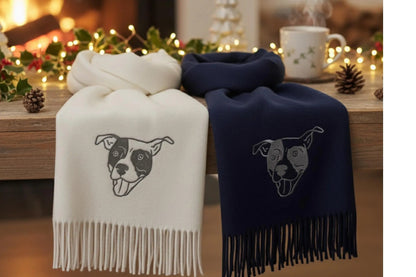 Sciarpa ricamata personalizzata con ritratto di animale domestico: il regalo perfetto per i proprietari di animali domestici