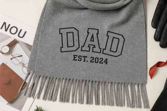 Sciarpa di lana con ricamo – Sciarpa di lana personalizzata per lei e per lui