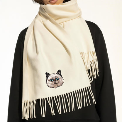 Sciarpa per cani ricamata personalizzata con motivo natalizio: la tua foto su una lussuosa sciarpa invernale