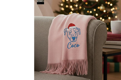 Sciarpa ricamata personalizzata con volto di animale: regalo perfetto per i proprietari di animali domestici