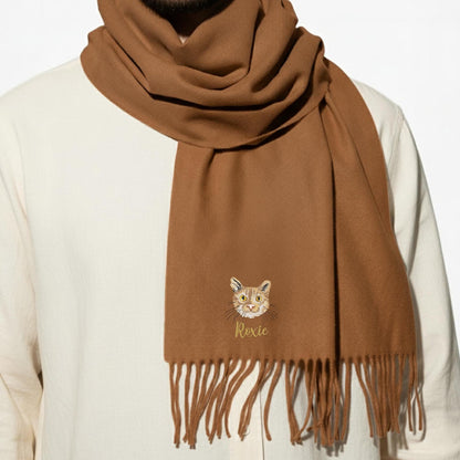 Sciarpa per cani ricamata personalizzata con motivo natalizio: la tua foto su una lussuosa sciarpa invernale