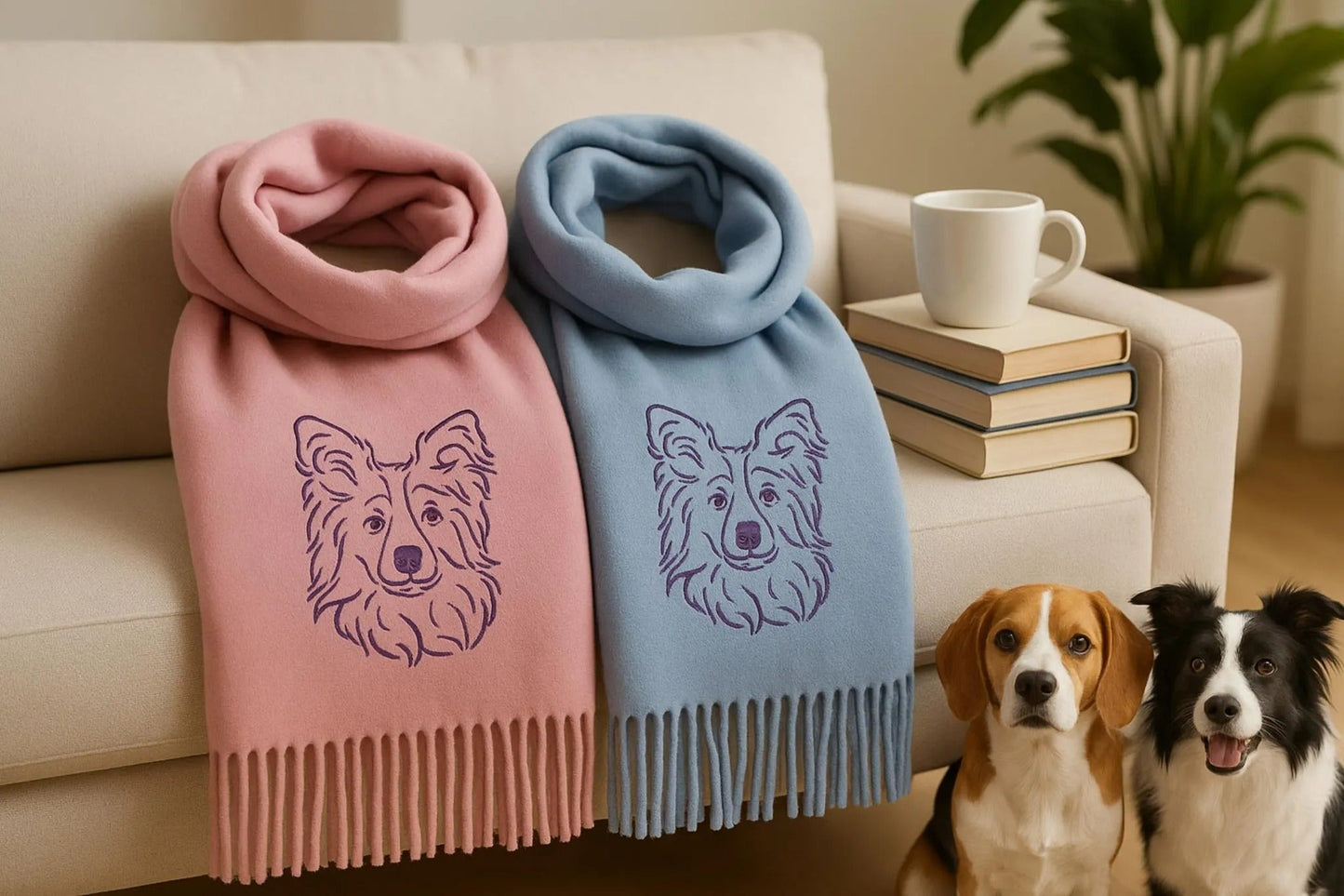 Fai ricamare il tuo animale domestico! Una sciarpa personalizzata unica è il regalo perfetto.