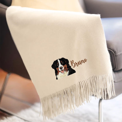 Sciarpa natalizia con muso di cane ricamato – Individuale ed esclusiva per gli amanti degli animali