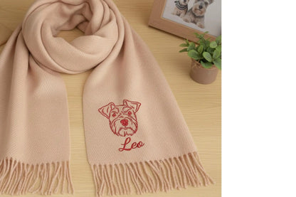 Fai ricamare il tuo animale domestico! Una sciarpa personalizzata unica è il regalo perfetto.