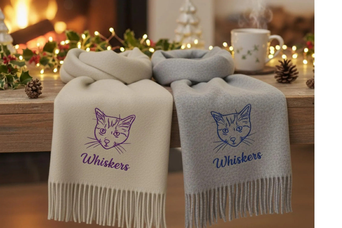 Fai ricamare il tuo animale domestico! Una sciarpa personalizzata unica è il regalo perfetto.