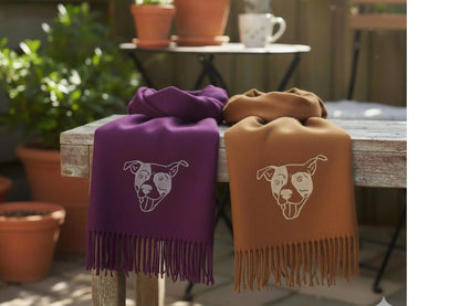 Sciarpa di lana ricamata con volto di animale domestico – Regalo personalizzato per gli amanti degli animali