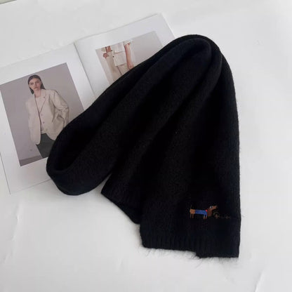 Sciarpa ricamata con ritratto di animale domestico, sciarpa personalizzata con volto e nome dell'animale, sciarpa invernale per animali domestici, regalo per gli amanti degli animali, ricordo per animali domestici, regalo di Natale