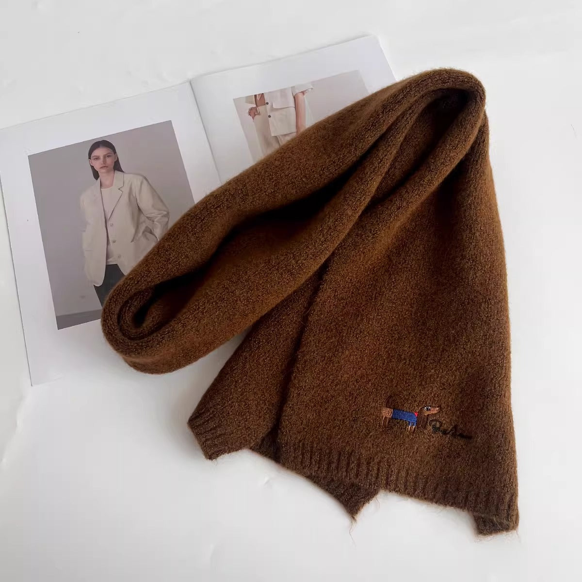 Sciarpa ricamata con ritratto di animale domestico, sciarpa personalizzata con volto e nome dell'animale, sciarpa invernale per animali domestici, regalo per gli amanti degli animali, ricordo per animali domestici, regalo di Natale