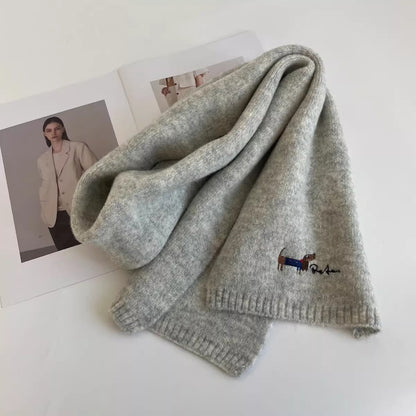 Sciarpa ricamata con ritratto di animale domestico, sciarpa personalizzata con volto e nome dell'animale, sciarpa invernale per animali domestici, regalo per gli amanti degli animali, ricordo per animali domestici, regalo di Natale