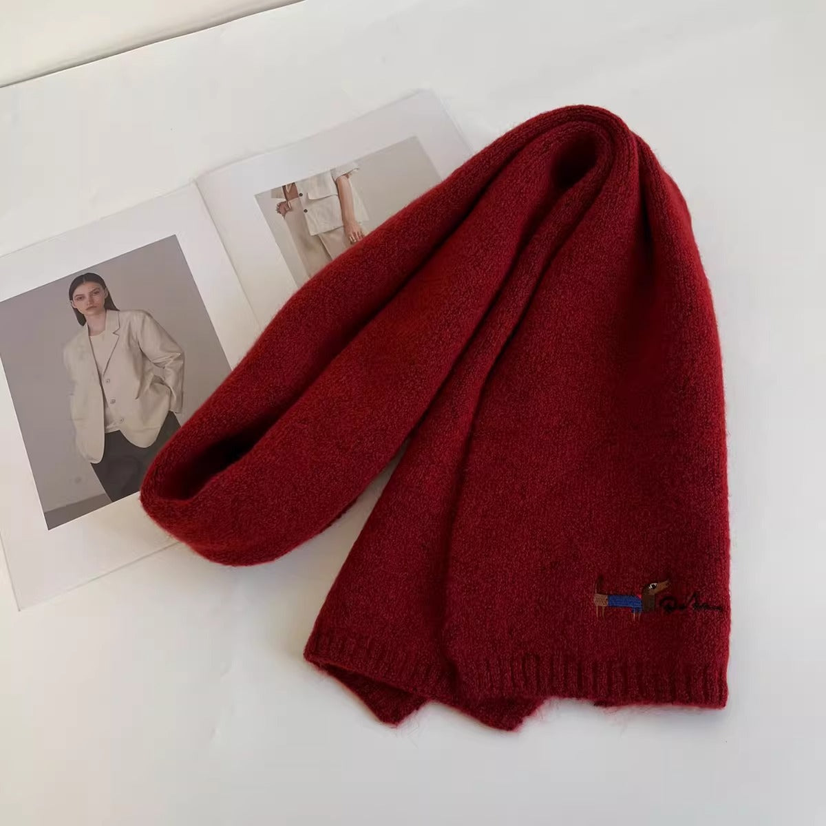 Sciarpa ricamata con ritratto di animale domestico, sciarpa personalizzata con volto e nome dell'animale, sciarpa invernale per animali domestici, regalo per gli amanti degli animali, ricordo per animali domestici, regalo di Natale