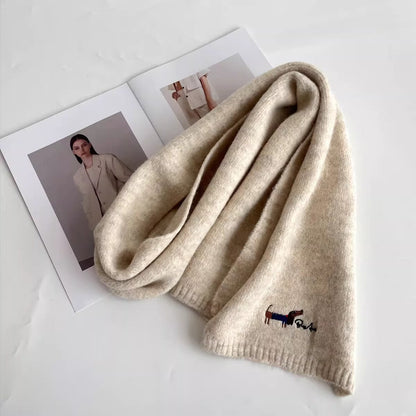 Sciarpa ricamata con ritratto di animale domestico, sciarpa personalizzata con volto e nome dell'animale, sciarpa invernale per animali domestici, regalo per gli amanti degli animali, ricordo per animali domestici, regalo di Natale