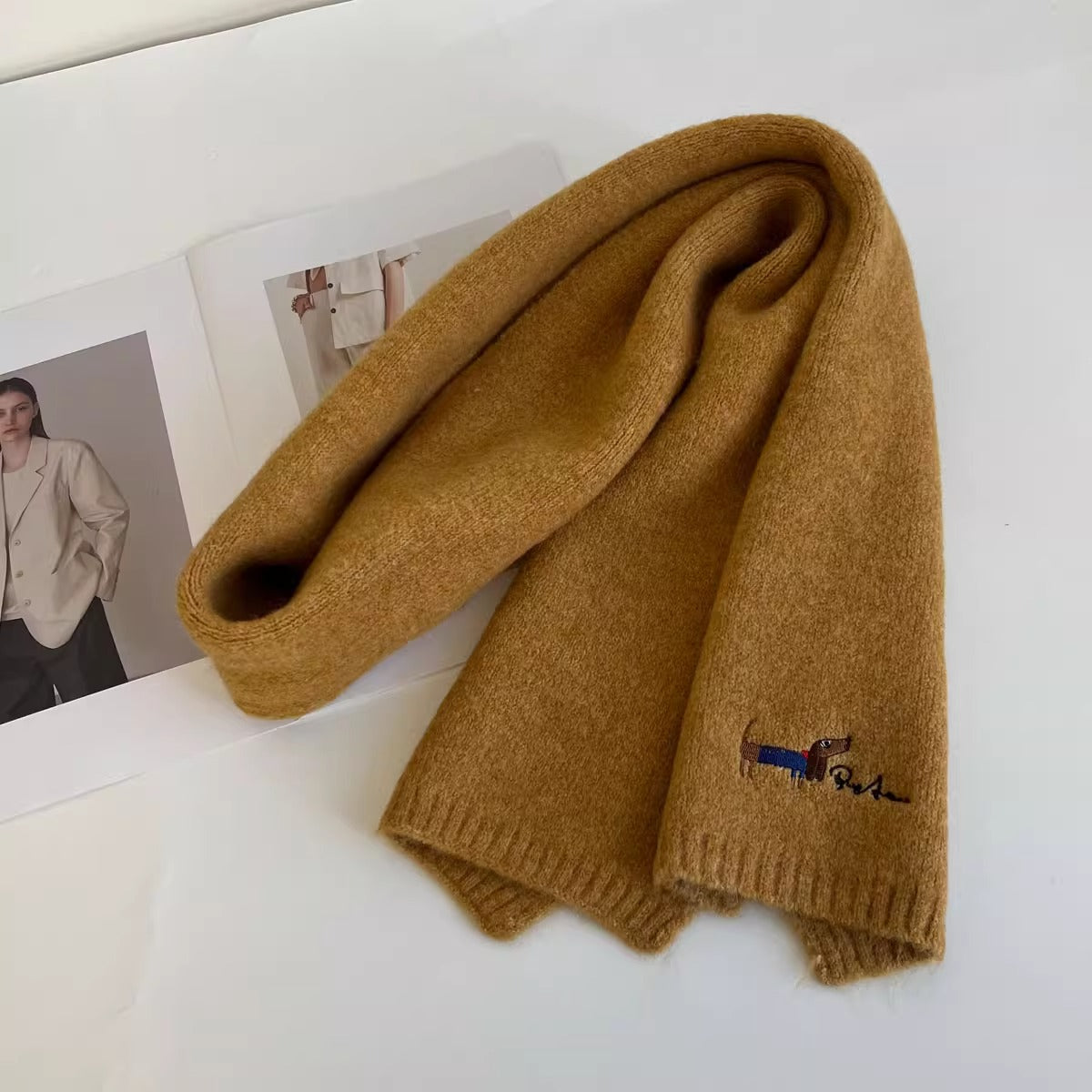 Sciarpa ricamata con ritratto di animale domestico, sciarpa personalizzata con volto e nome dell'animale, sciarpa invernale per animali domestici, regalo per gli amanti degli animali, ricordo per animali domestici, regalo di Natale