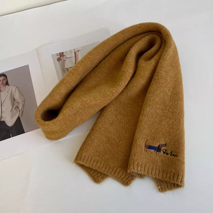 Sciarpa ricamata con ritratto di animale domestico, sciarpa personalizzata con volto e nome dell'animale, sciarpa invernale per animali domestici, regalo per gli amanti degli animali, ricordo per animali domestici, regalo di Natale