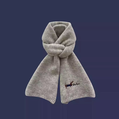 Sciarpa ricamata con ritratto di animale domestico, sciarpa personalizzata con volto e nome dell'animale, sciarpa invernale per animali domestici, regalo per gli amanti degli animali, ricordo per animali domestici, regalo di Natale