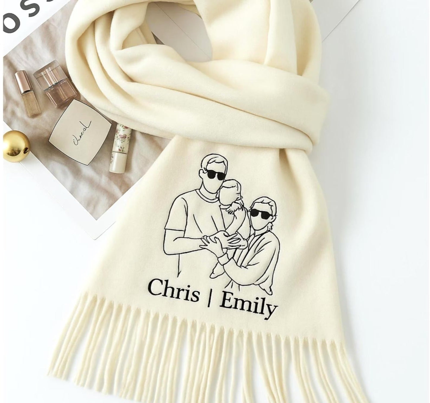 Sciarpa personalizzata con volto o nome: un caldo ricordo per l'inverno