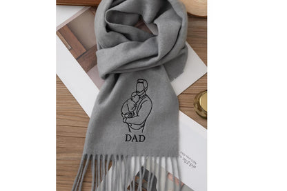 Sciarpa di lana ricamata personalizzata: la tua foto ricamata con amore