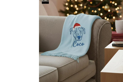 Ritratto di animale domestico su una sciarpa di lana – Sciarpa ricamata individualmente con nome e motivo