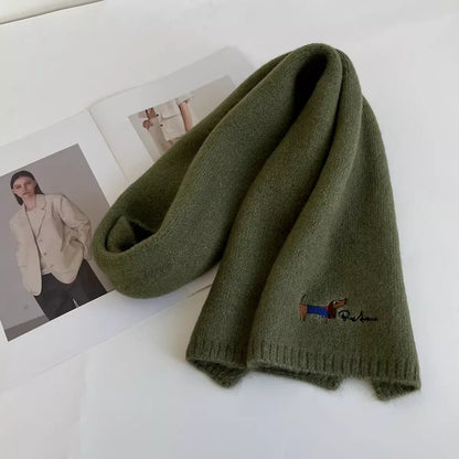 Sciarpa ricamata con ritratto di animale domestico, sciarpa personalizzata con volto e nome dell'animale, sciarpa invernale per animali domestici, regalo per gli amanti degli animali, ricordo per animali domestici, regalo di Natale