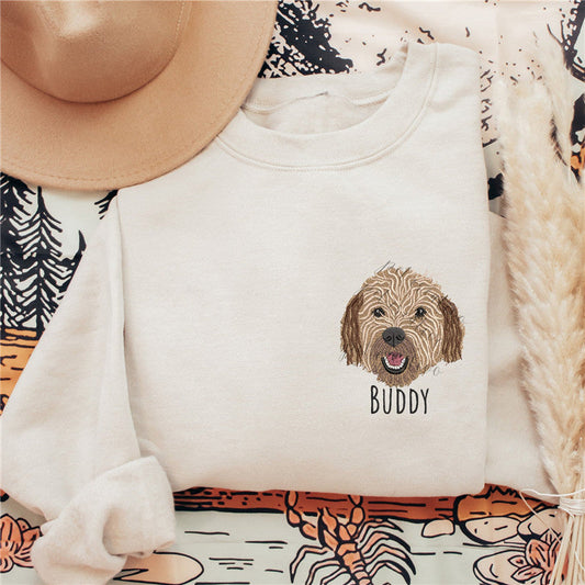 Regali personalizzati con ricamo per gli amanti degli animali domestici, felpa con il volto e il nome dell'animale domestico